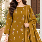 Indian Booti Dhanak — Mustard close view