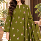 Indian Booti Dhanak — Olive close view