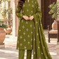 Indian Booti Dhanak — Olive front view