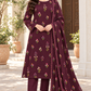 Indian Booti Dhanak — Plum front view