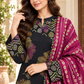 Cambric cotton — black magenta floral verandah detail