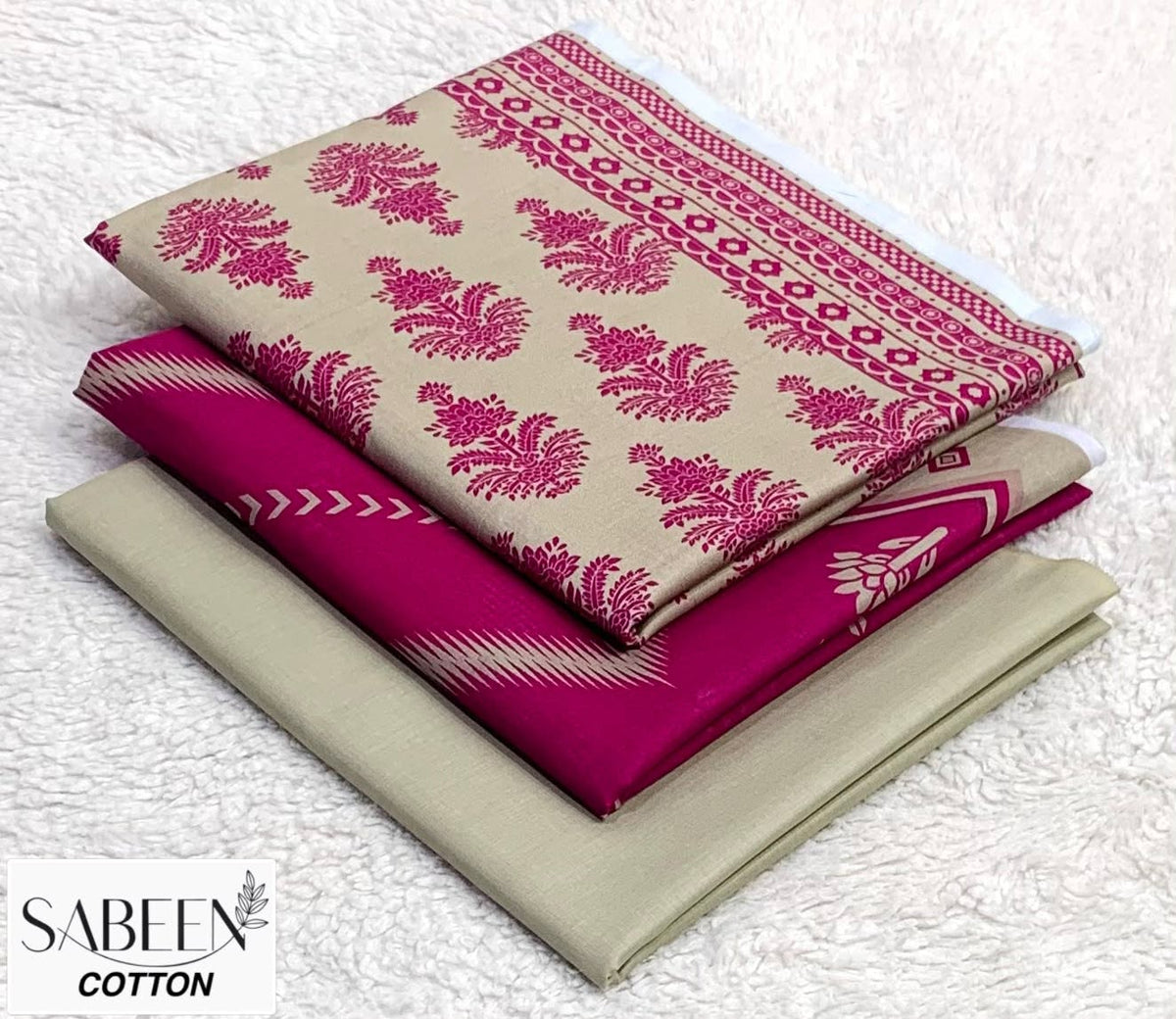 Sabeen cotton design 6 — actual supplied unstitched fabric