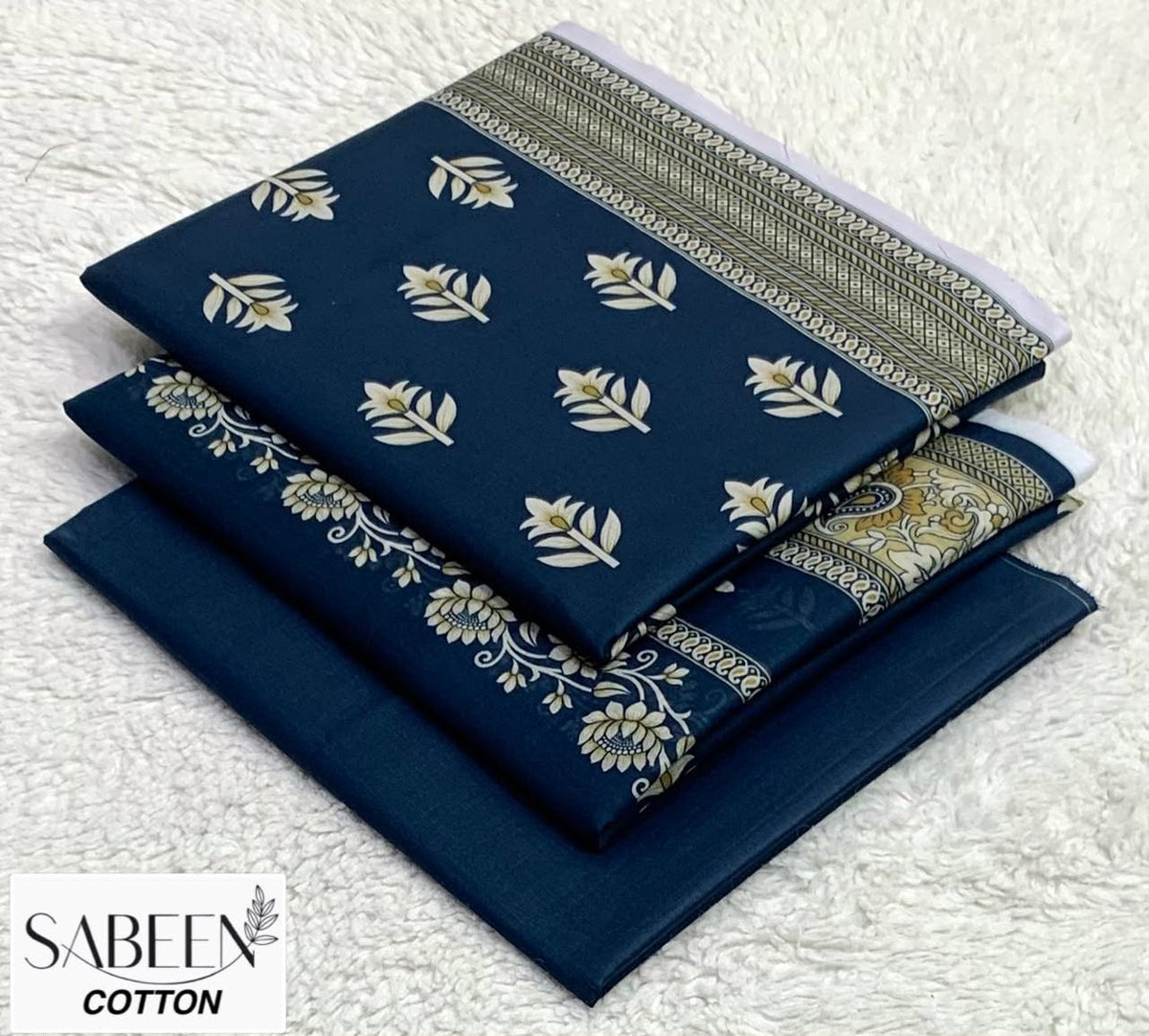Sabeen cotton design 7 — actual supplied unstitched fabric
