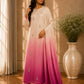 Shamoze silk in ivory & pink: original front model photograph