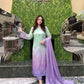 Shamoze silk in mint & lilac: original front model photograph