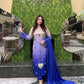 Shamoze silk in periwinkle & royal blue: original front model photograph