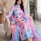 Shamoze silk in pink & sky blue: original front model photograph