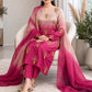 Shamoze silk in rose & fuchsia: original front model photograph