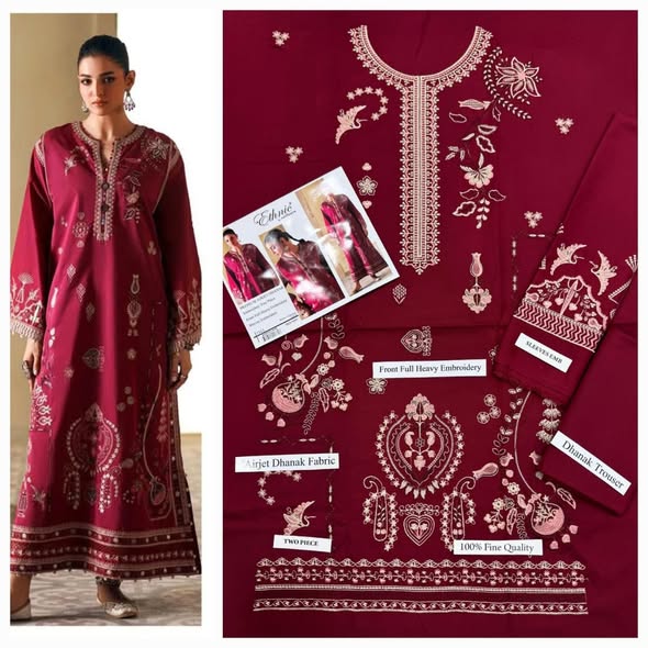 Berry Zoha Airjet Dhanak: original model and actual fabric photograph